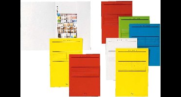 Dossiermap Secolor folio 3 klep 100% gerecycled karton 250 gr rood