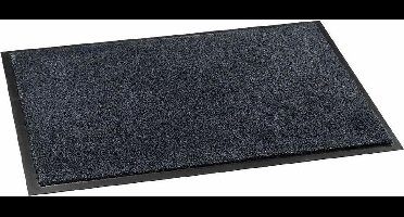 MD Entree - Deurmat - Schoonloopmat - Soft&Clean - 75 x 120 cm - Antraciet - Vloerkleed - Met antislip - Machine wasbaar - Vocht absorberend - Hoge dichtheid 600gr/m2