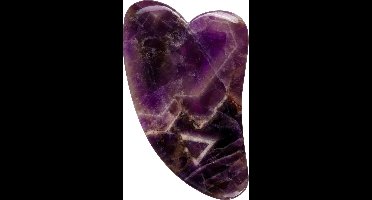 White Lotus Anti Aging Amethist Gua Sha  Natural Chemical Free Crystal. Verpakt in een luxe met zijde beklede doos. De massage steen is met de hand uitgesneden en is de ultieme therapeutische anti veroudering massage tool voor zelfgebruik.
