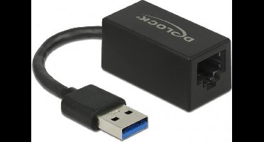 USB-A naar RJ45 Gigabit Ethernet LAN adapter / compact - USB3.0 - CAT6 / zwart - 0,10 meter