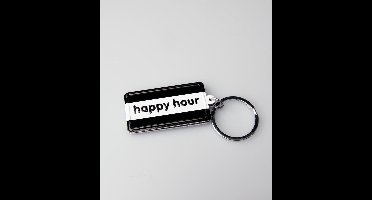 Paper Dreams Sleutelhanger Happy Hour 13,5 X 4,5 Cm Zwart/wit