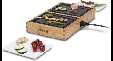 Princess Dinner4two Pure 104020 - Gourmetstel - Teppanyaki - Grill & Bakplaat - 2 meter snoer - Uit te breiden tot 10 personen - Bamboe