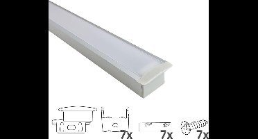 Led strip profiel 3M inbouw - 20 mm hoog - Led profiel inbouw - Wit