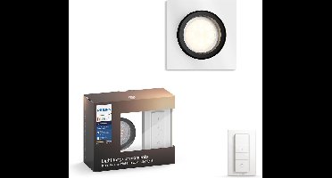 Philips Hue Milliskin recessed Inbouwspot basis - White Ambiance - GU10 - Aluminium - 6W - Vierkant - incl. Dimmer Switch