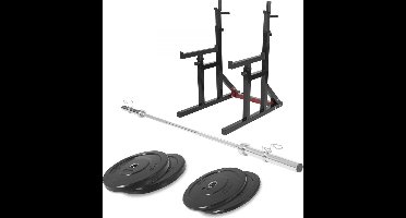 Gorilla Sports Squat Rack met 60 kg Olympische Halterset - Professioneel - Power Rack - Halter met Gewichten