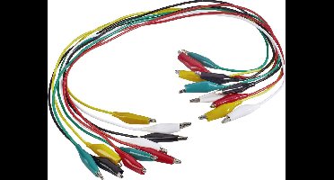 VOLTCRAFT KS-540/0.5 Meetsnoerenset Krokodilklem Krokodilklem 0.54 m Zwart, Rood, Geel, Groen, Wit 1 set(s)