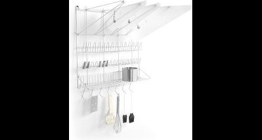 HENDI Wandrek voor spuitzakken – 4 uitsteeksels – 31 steunen – 7 haken – roestvast staal – 500x360x560 mm