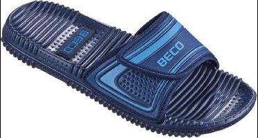 BECO Badslippers - Met Klittenband - Donkerblauw - Unisex - Maat37