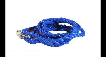 JUMBO sleepkabel 3000 KG,  1 D sluiting en 1 lus, 3,5-4m inclusief rode veiligheidsvlag