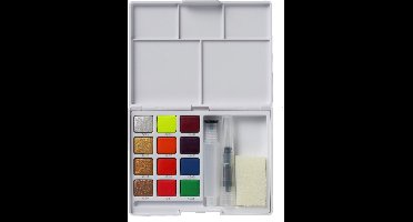 Sakura Koi Water Colors pocketbox - 12 aquarel napjes - metallic kleuren - met met Koi Water Brush