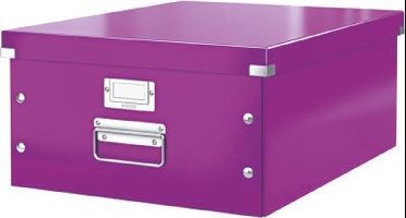Leitz WOW Click & Store Grote Opbergdoos - 85% Gerecycled Karton - Voor A3 Formaten - 36.9 x 48.2 cm (BxD) - Paars