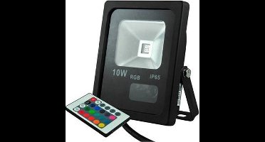 10W - RGB Schijnwerper - LED - IP65 Outdoor - Dimbaar - Remote - Zwart - HQ