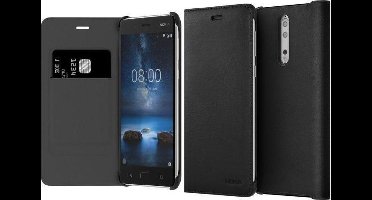 Nokia Leather Flip Case - zwart - voor Nokia 8