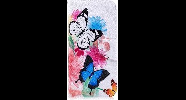 Shop4 - Geschikt voor Huawei P Smart Plus Hoesje - Wallet Case Gekleurde Vlinders