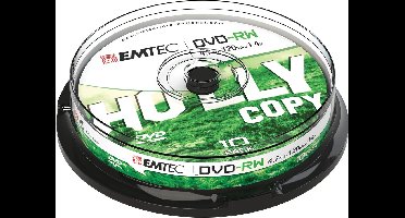 EMTEC DVD-RW 4 7GB 4X Speed CB - 10stk Cake Box