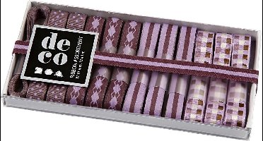 Lint collectie, b: 10 mm, paars harmonie, 12x1 m