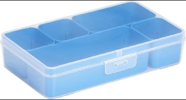 MIXED ASSORTIMENTSDOOS - INCL. 5 UITNEEMBARE BAKJES - TRANSPARANT/BLAUW