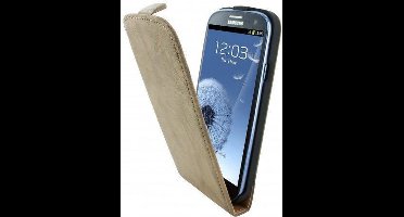 Mobiparts Vintage Flip Case Samsung Galaxy S3 Creme