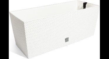 Prosperplast Bloembak/plantenbak met water irrigatiesysteem - Rato - wit - 80 x 33 x 32 cm