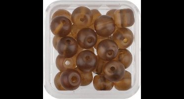 Glasparels Rond Mat Bruin