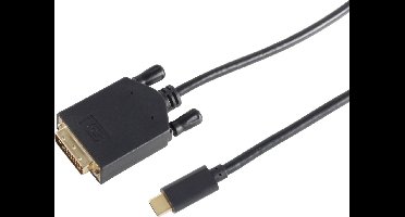 USB-C naar DVI kabel met DP Alt Mode (1920 x 1200) / zwart - 1 meter