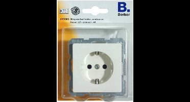 BERKER Q1 stopcontact enkel met randaarde, inbouw | WIT
