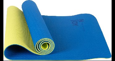 Njoy Your Sports Sportmat - Yogamat - Fitness Mat - Fitnessmat voor Thuis -  Antislip - Blauw/Geel - 183 x 61cm