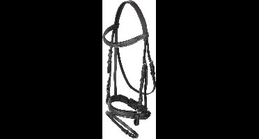 Kerbl Lederen hoofdstel Exclusive - Pony - Engels gecombineerd - zwart
