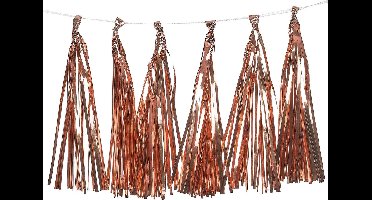 PARTYDECO - Metallic roségouden franje slinger