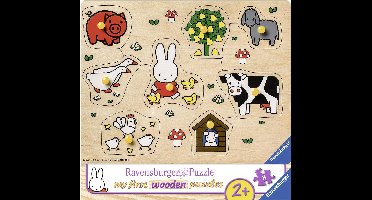 Ravensburger houten puzzel Nijntje op de boerderij - 8 stukjes