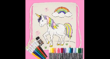 Pakket Kinderfeestje - 6 x Eenhoorn Glitter Rugzak kleuren - Meisjes