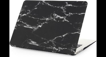 Shop4 - Geschikt voor MacBook 13 inch Air Hoes - Hardshell Cover Marmer Zwart Wit