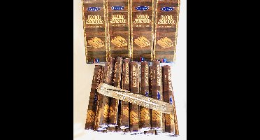 Palo Santo wierook Nagchampa Satya 4 X doos X 6 pakjes x 20 stuks=480stuks +wierookhouder van mangowood