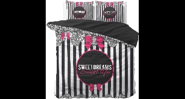 Sleeptime Sweet Life Black - Dekbedovertrekset - Lits-Jumeaux - 240x200/220 + 2 kussenslopen 60x70 - Zwart
