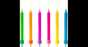 PartyDeco - Taartkaarsjes set 6st. - Colourful mix