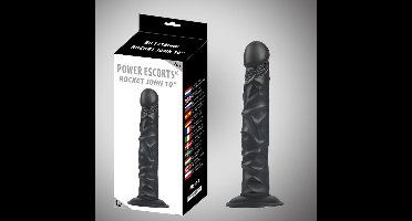 Power Escorts - Rocket John - Realistische Dildo - 10 Inch / 25.5 cm - BR111 - Zwart