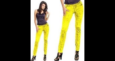 Folat - Legging - Jeans - Neon geel