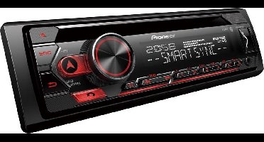 Pioneer DEH-S420BT Autoradio Enkel din Rood-CD Tuner-USB-Bluetooth - 4 x 50 W