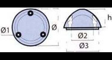 Tecnoseal Variprop-schroefanode Zilver 54 mm