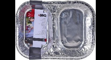 Set van 6 dubbele aluminium BBQ bakjes