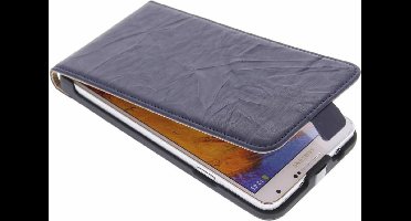 Blauw kreukelleder flipcase - Samsung Galaxy Note 3