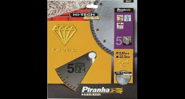 Piranha Diamantblad met turbo rand, 230mm. - nr. 5 HI-TECH X38207