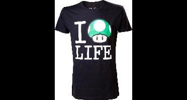Nintendo - Black Shirt I mushroom Life - M