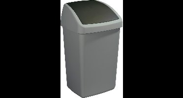 Sunware - Delta prullenbak met swingdeksel 50 L grijs/ zwart - 39,5 x 34,5 x 66,5 cm