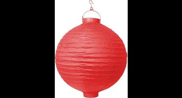 Partydeco - Decoratieve lampion rood LED 30 cm - Lampion sint maarten - lampionnen - Sint maarten optocht - lampionnen papier