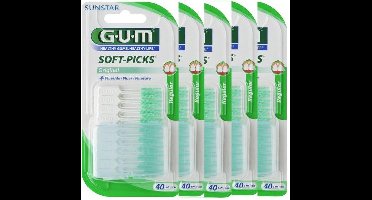 GUM Soft Picks Regular - 5 x 40 stuks - Ragers - Voordeelverpakking