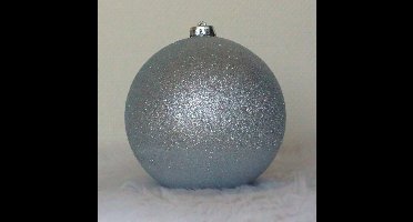 1 Onbreekbare kerstbal diameter 15 cm zilver glitter