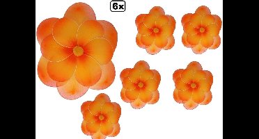 6x Bloem geel deco dia 30 cm met clip
