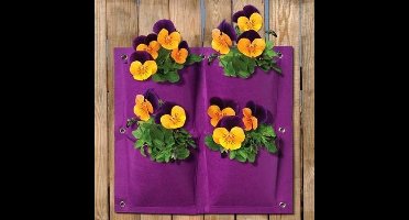 Plantentas van vilt met 4 zakken (20x19cm) - H49.5x50cm - Paars