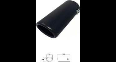 Zwart Uitlaatsierstuk Ovaal - passend 45-52 mm